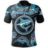 Polo Cronulla Sutherland Sharks Rugby Jersey 2021 Indigenous